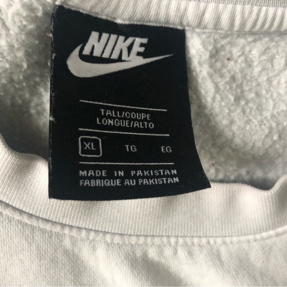 VTG 90’s Nike Mens Sports Just Do It Crew Sweatshirt XL Athletic White Black - Picture 4 of 9